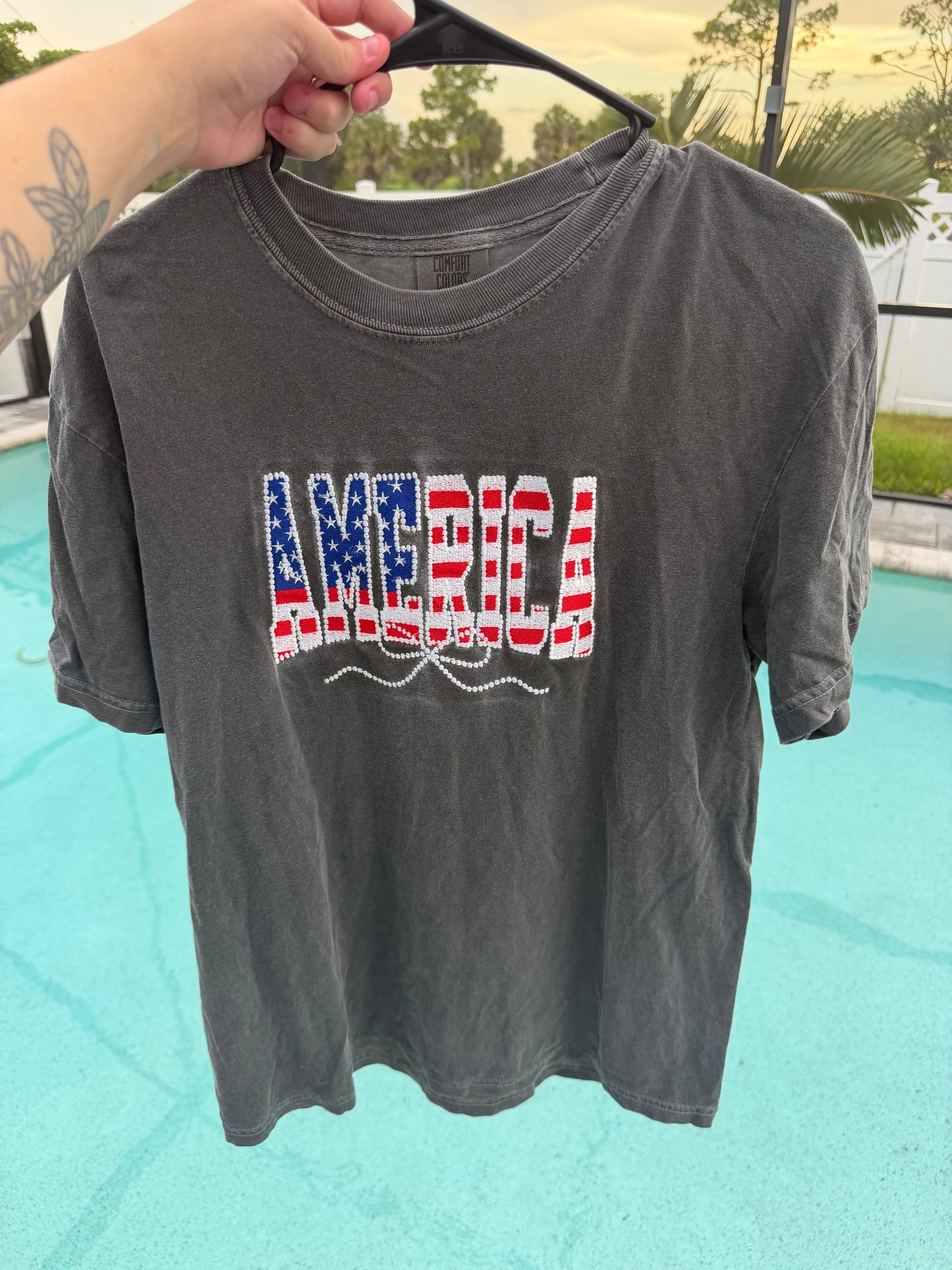 America Bow Tee | Patriotic Graphic Tee | Fourth of July Shirt | Comfort Colors Tee
