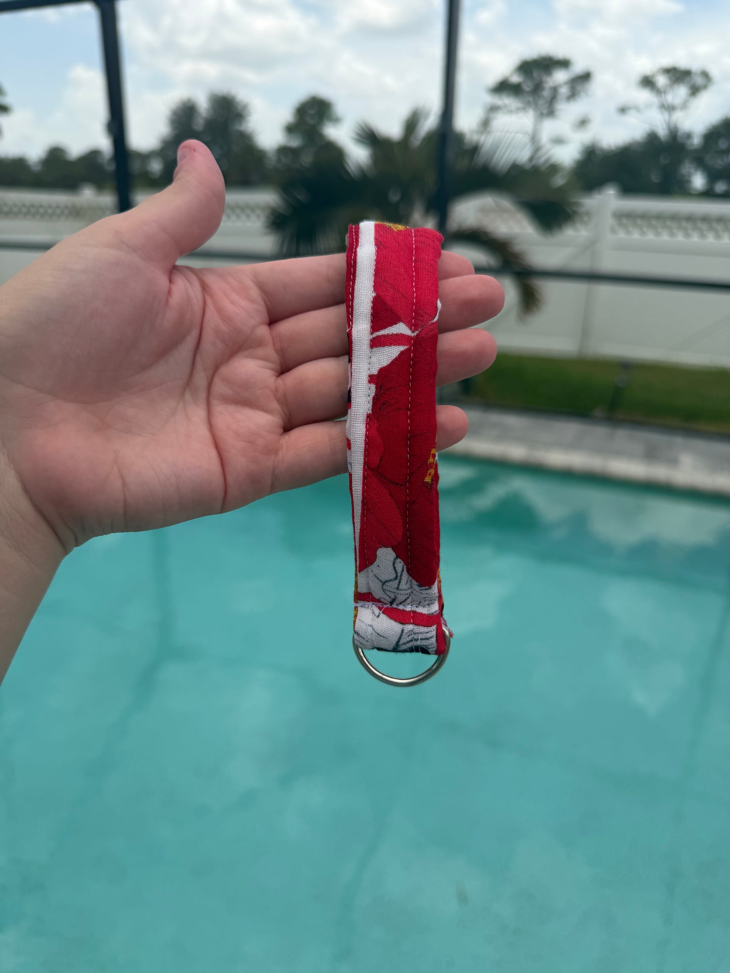 Red Wristlet Keychain
Handmade Fabric Wristlet Keychain | Lightweight Key Fob | Everyday Key Holder