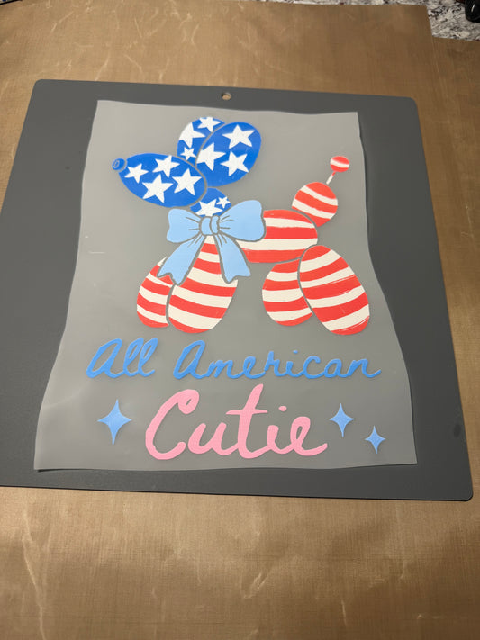 Patriotic All American Cutie Balloon Dog DTF Transfer - Ready to Press 4th of July Graphic Print