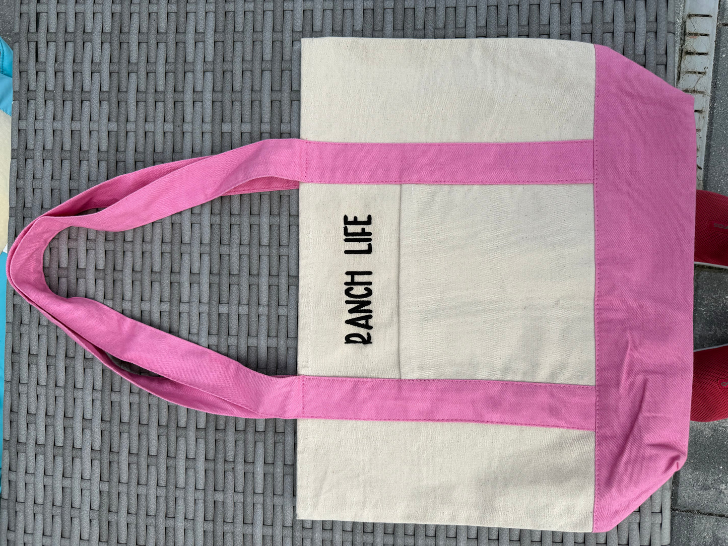 Ranch Life Canvas Tote Bag | Handmade Embroidered Everyday Bag