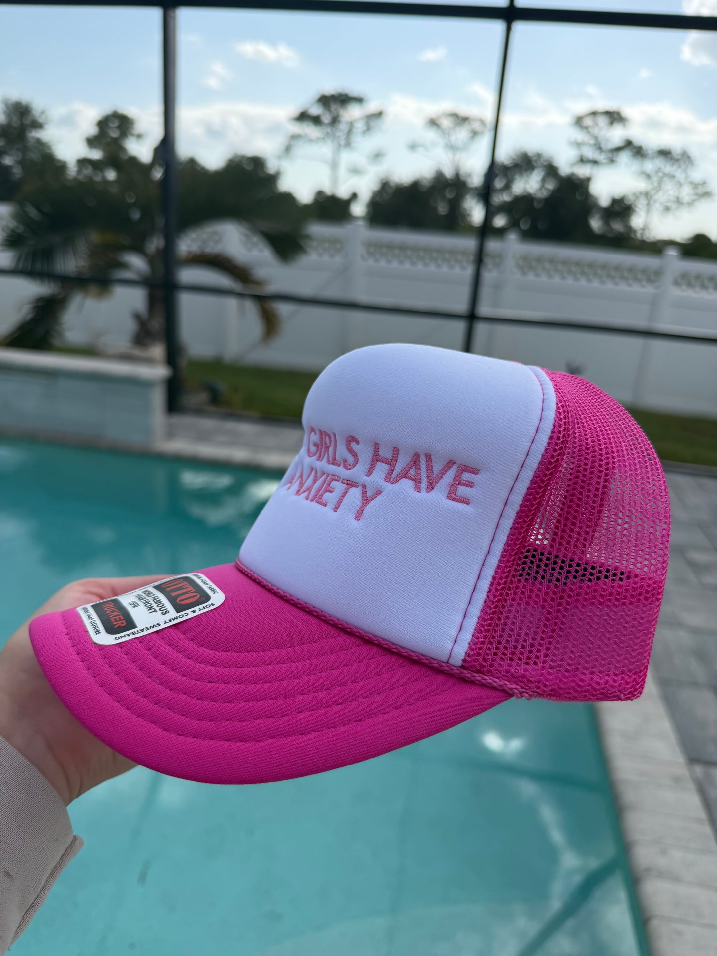 Hot Girls Have Anxiety Trucker Hat | Embroidered Mental Health Hat