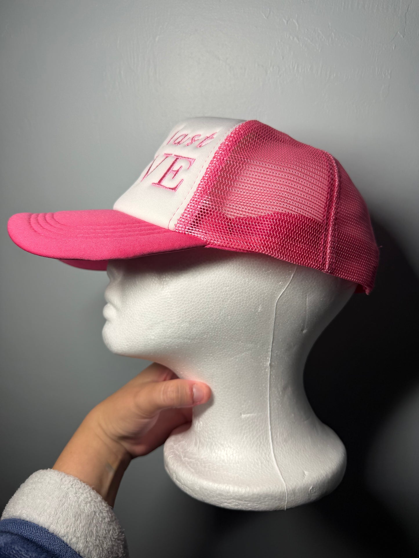 On His Last Nerve Embroidered Hat | Funny Wife Hat | Pink Trucker Hat | Sassy Hat