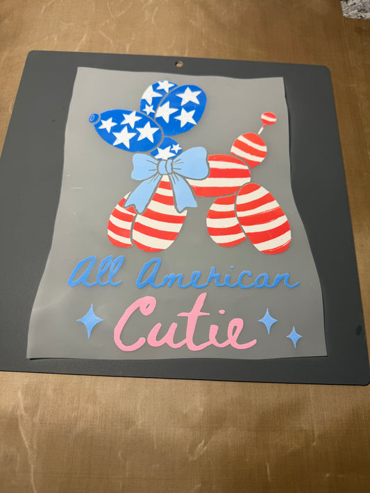 Patriotic All American Cutie Balloon Dog DTF Transfer - Ready to Press 4th of July Graphic Print