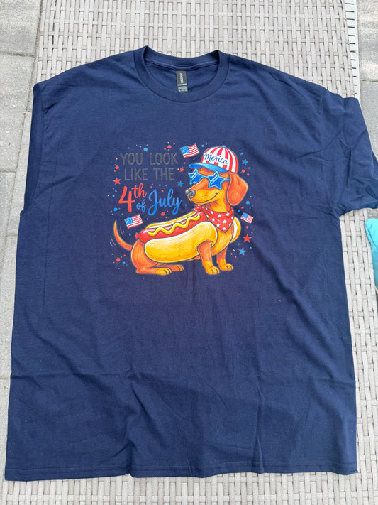 You Look Like the 4th of July Dachshund Graphic Tee s